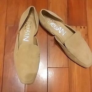 Deltan Dusk Pink Suede Flats 6.5